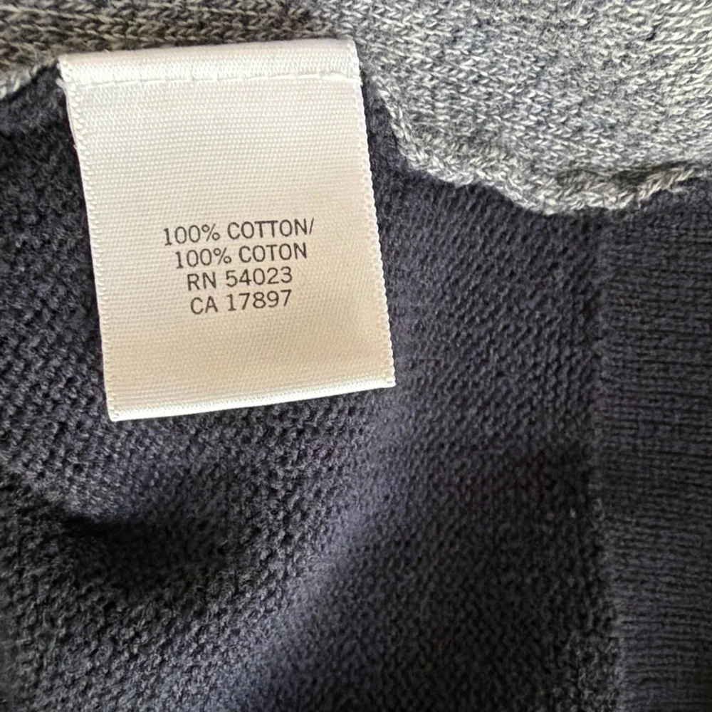 Banana Republic Men's Full Zip Cotton Navy Gray XL